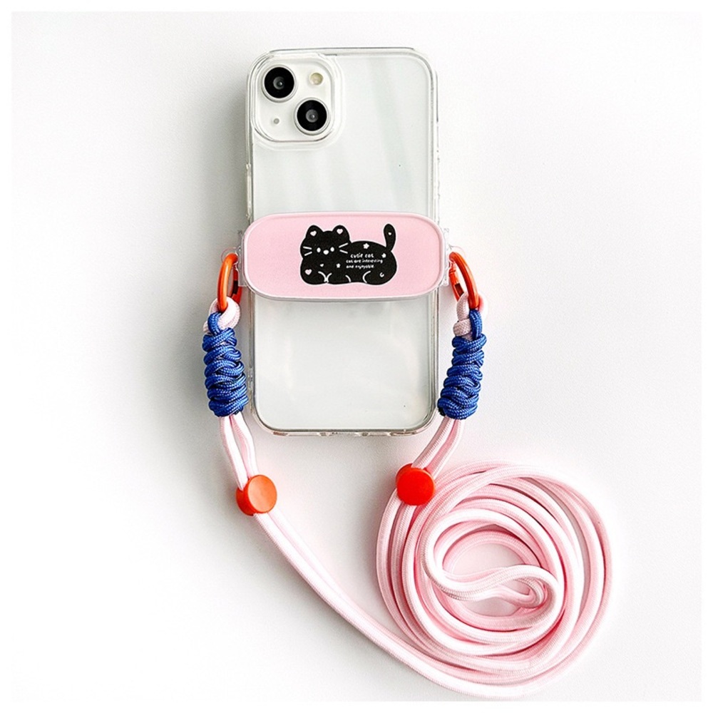 Brandnew mobile phone back clip crossbody contrast color lanyard